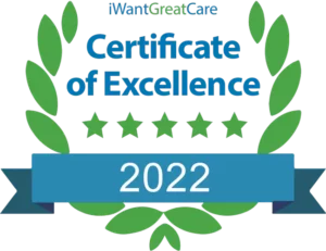 iWantGreatCare certificate of excellence
